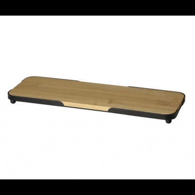 Bandeja Retangular Bambu com Suporte de Metal 30x10cm