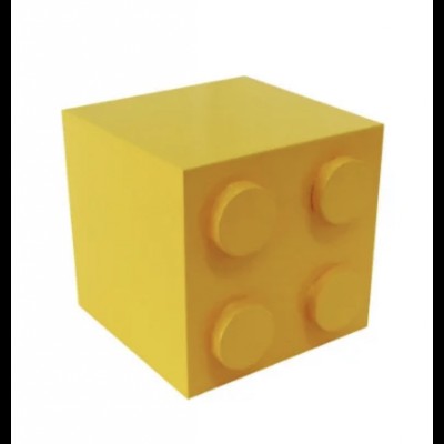 Cubo Lego em MDF, cor amarelo (15A x 15L)