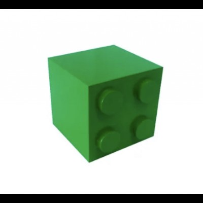 Cubo Lego em MDF, cor verde (15A x 15L)