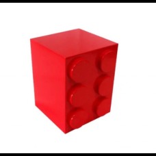 Cubo Lego Retangular em MDF, vermelho (15C x 20A x 16L)