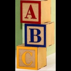 Cubo Letra A, em mdf (Lado 15 cm) (ABC)