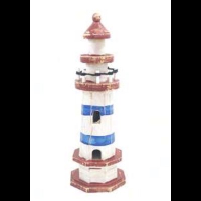 Farol decorativo, em madeira (24A x 8,3C cm)