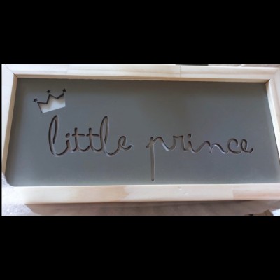 Led box em MDF - Little Prince (cinza)