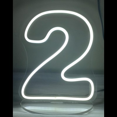 Luminoso Neon de mesa n. 2  (20 cm de altura) - Branco quente.