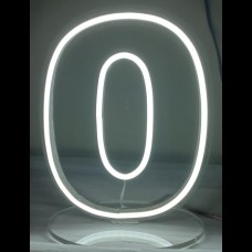 Luminoso Neon de mesa ZERO - 0  (20 cm de altura) branco frio