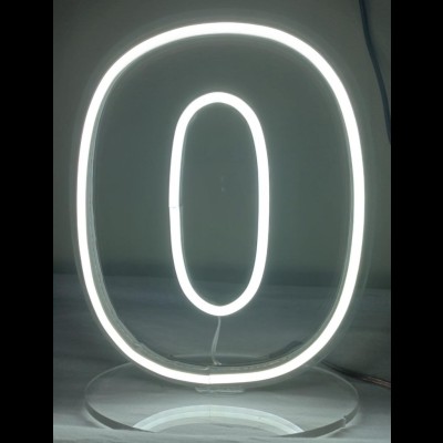 Luminoso Neon de mesa ZERO - 0  (20 cm de altura) branco frio