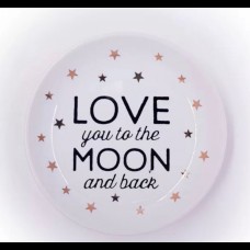 Mini bandeja estrelinhas e frase “love you to the moon and back” (12cm)