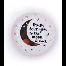 Mini bandeja estrelinhas e frase “mum love you to the moon and back” (12cm)