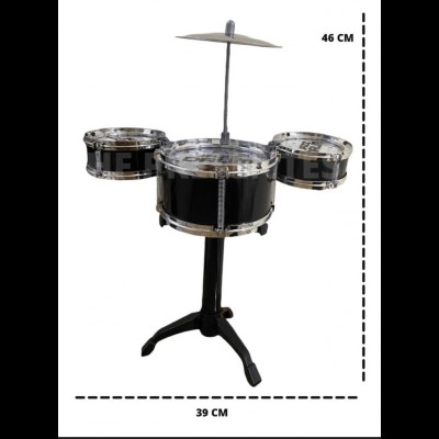 Mini bateria infantil na cor preta (46A x 39C cm)