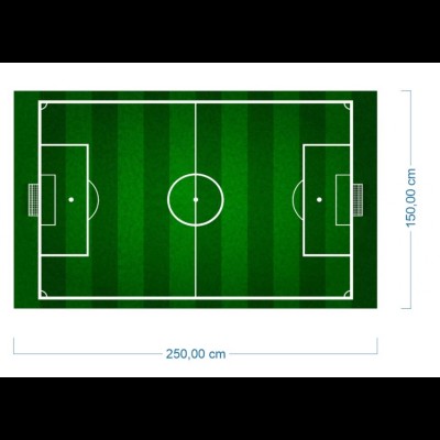 Piso em lona, estampa campo de futebol (2,5 x 1,5m)