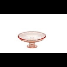 Suporte/Boleira em cristal pearl rosa (20D x 9A cm)